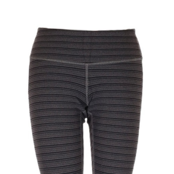 Lululemon Wunder Under Crop II Leggings Stripe Deep Coal Gray Luon 4 Yoga Pants - Picture 4 of 8